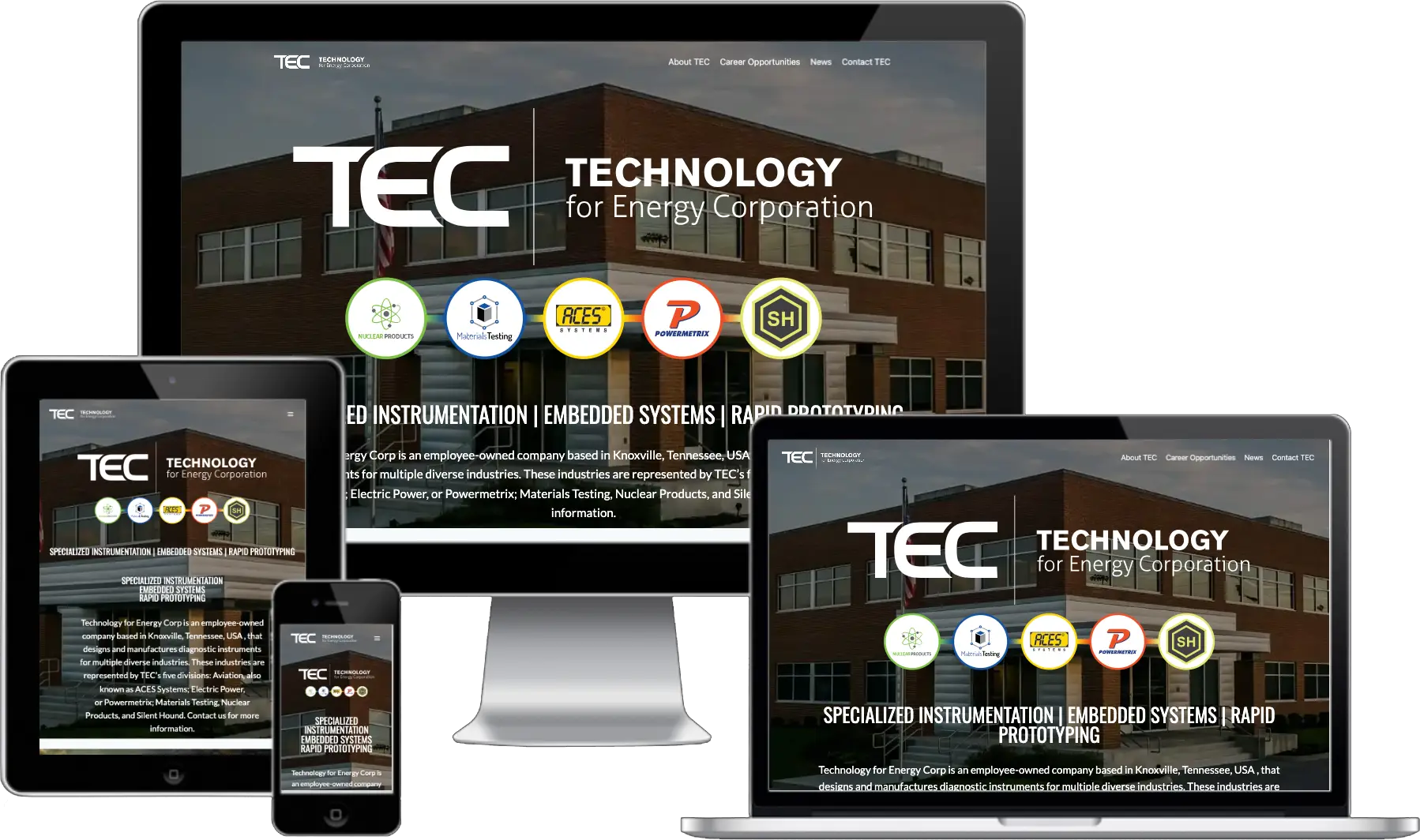 Technology for Energy Website Mockups